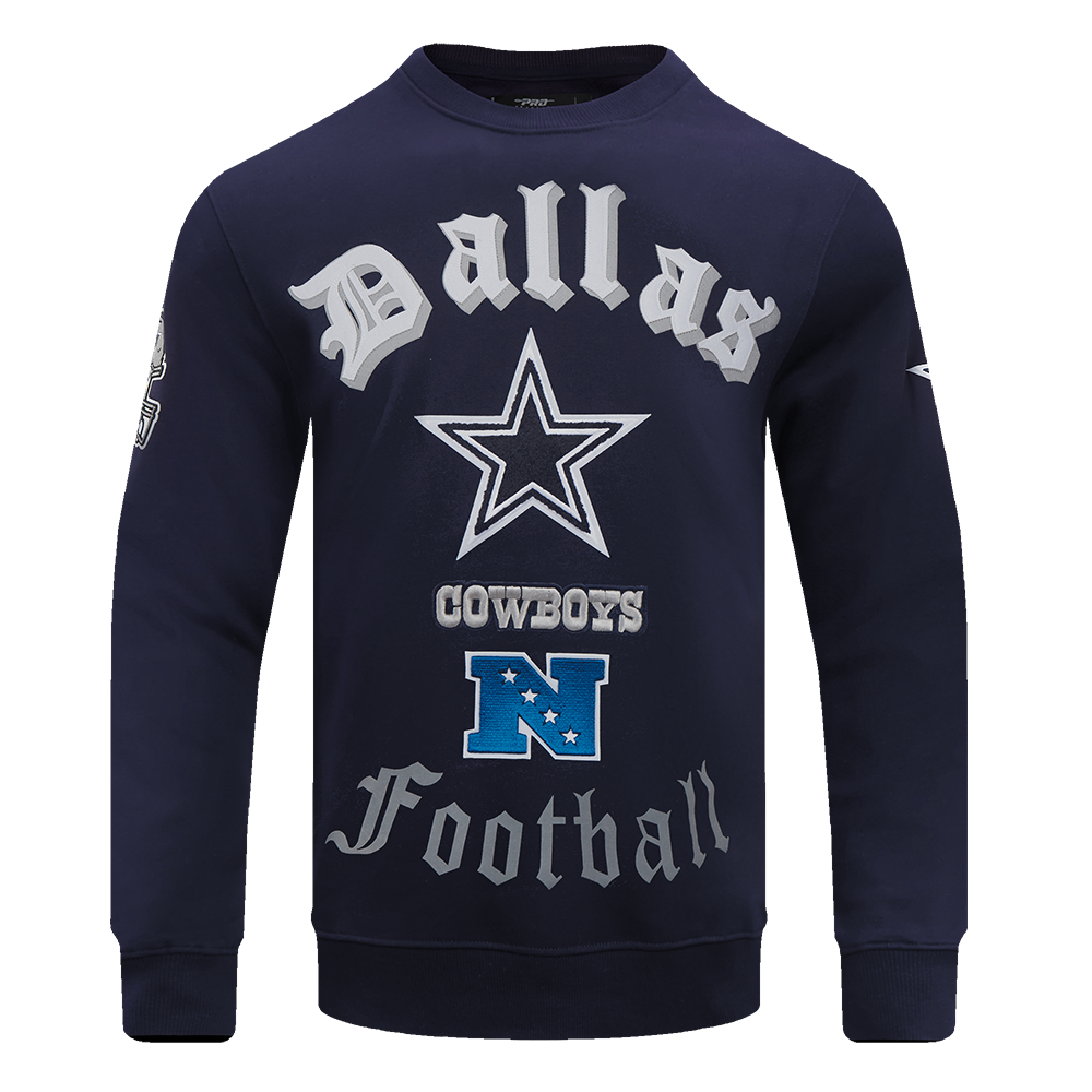 Pro Standard Men's NFL Dallas Cowboys Old English Crewneck - Navy - NAVY Thumbnail View 1
