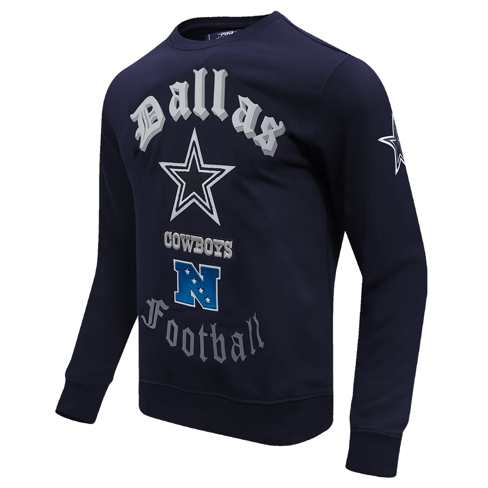 Pro Standard Men's NFL Dallas Cowboys Old English Crewneck -Navy - NAVY Thumbnail View 3