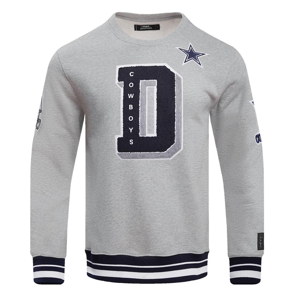 Pro Standard Men's NFL Dallas Cowboys Mashup Rib Crewneck -Grey/Navy - GREY/NAVY Thumbnail View 1