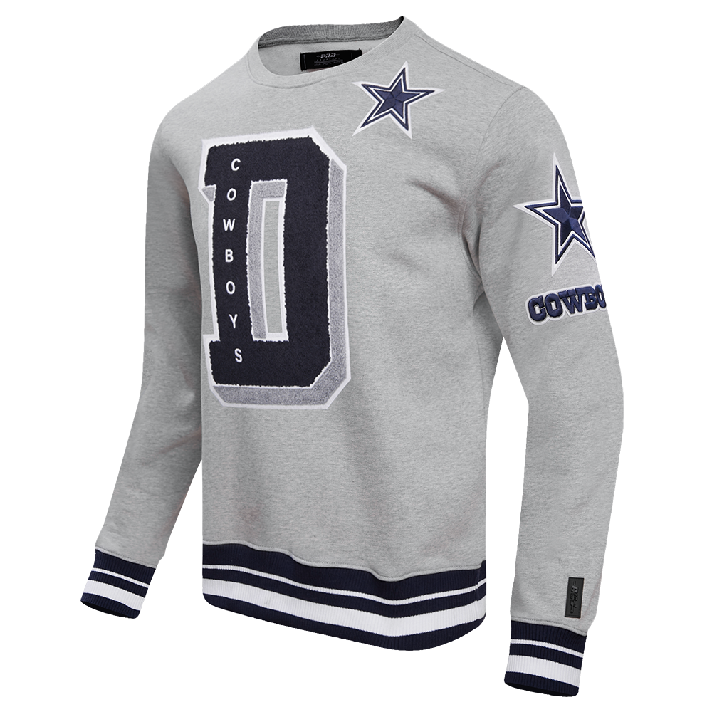 Pro Standard Men's NFL Dallas Cowboys Mashup Rib Crewneck - Grey/Navy - GREY/NAVY Thumbnail View 3