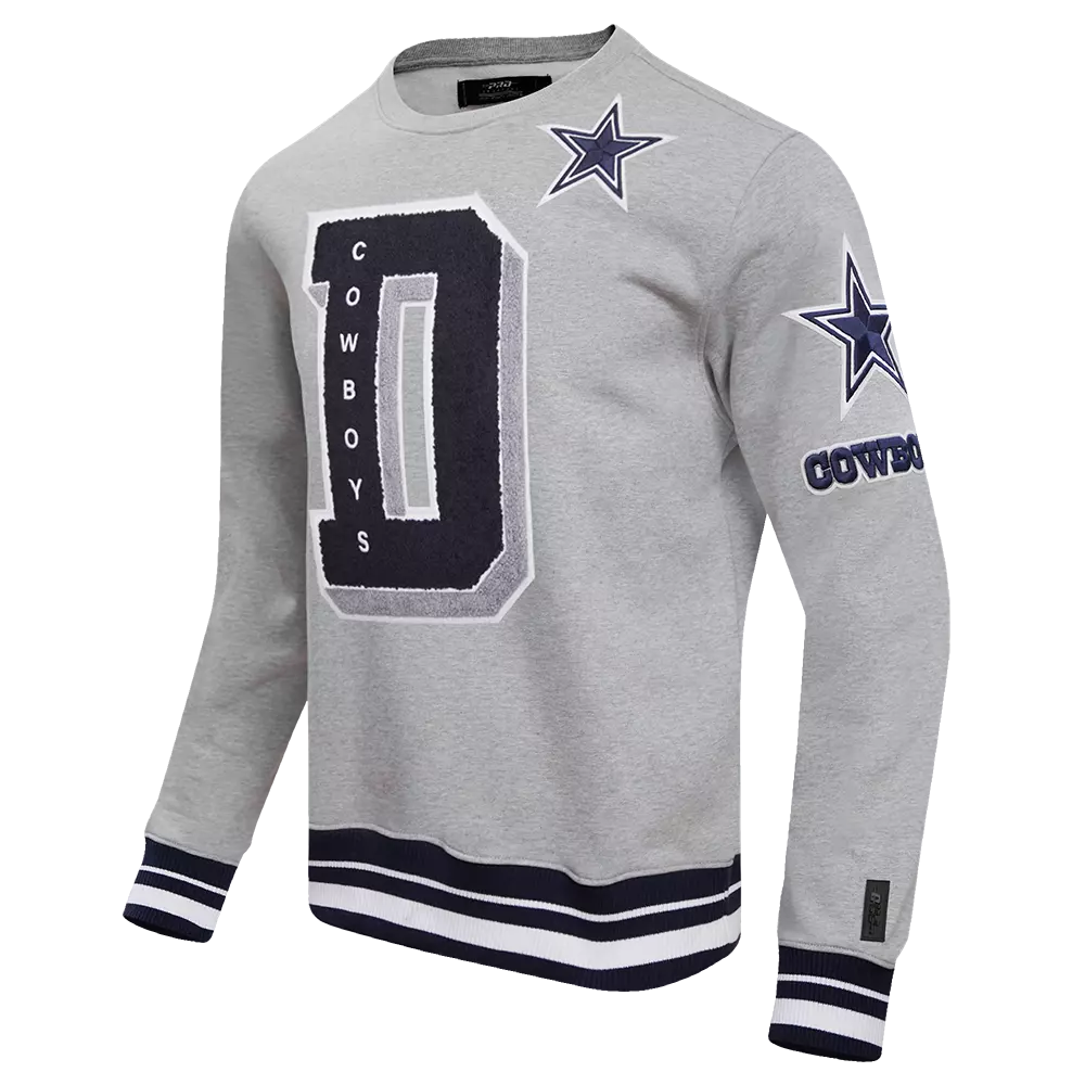 Pro Standard Men's NFL Dallas Cowboys Mashup Rib Crewneck -Grey/Navy - GREY/NAVY