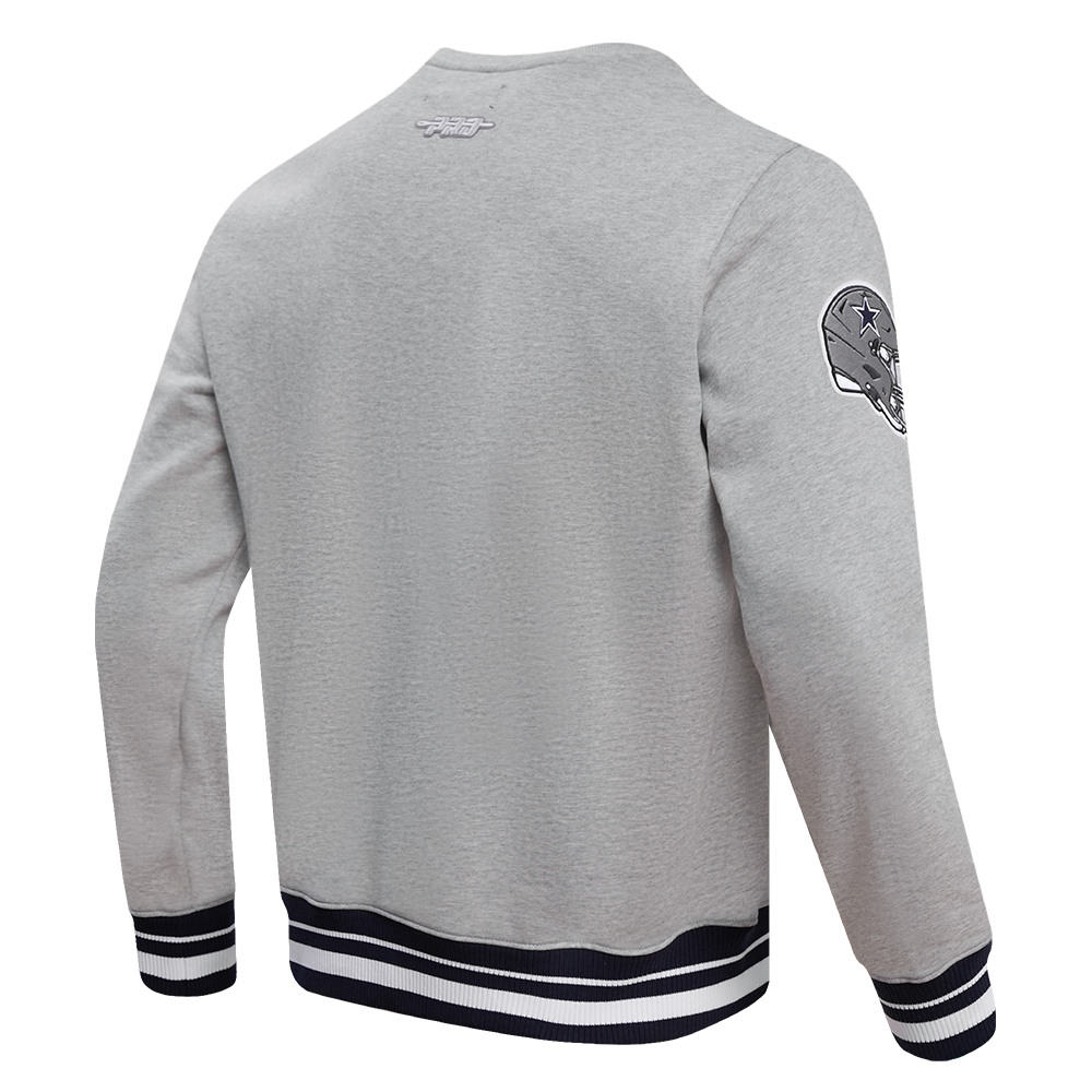 Pro Standard Men's NFL Dallas Cowboys Mashup Rib Crewneck - Grey/Navy - GREY/NAVY Thumbnail View 4