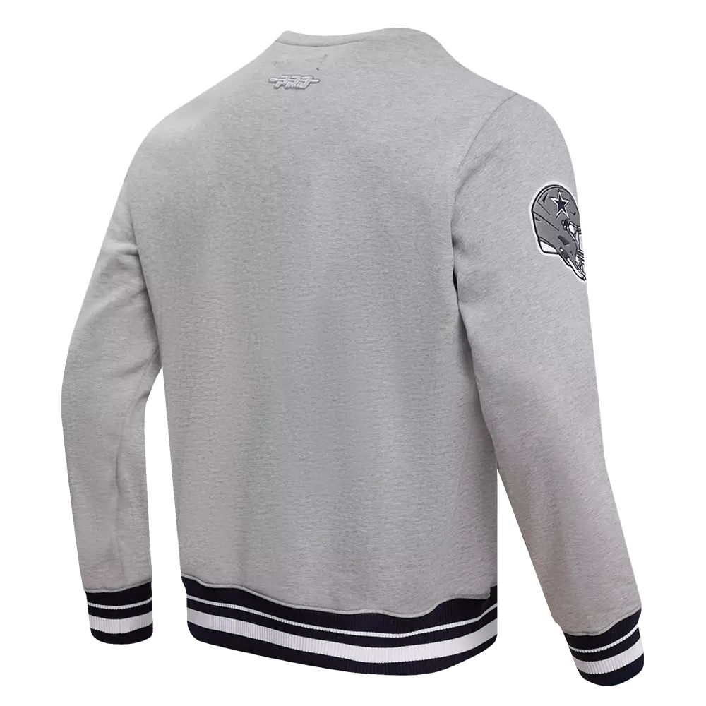 Pro Standard Men's NFL Dallas Cowboys Mashup Rib Crewneck -Grey/Navy - GREY/NAVY