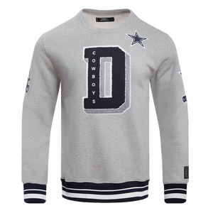 Pro Standard Men's NFL Dallas Cowboys Mashup Rib Crewneck -Grey/Navy