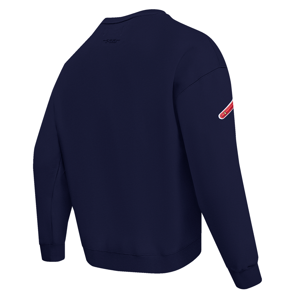 Pro Standard Men's MLB Atlanta Braves Old English Crewneck - Navy - NAVY Thumbnail View 4