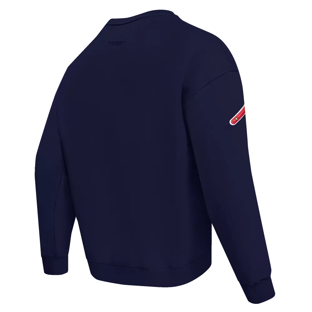 Pro Standard Men's MLB Atlanta Braves Old English Crewneck -Navy - NAVY