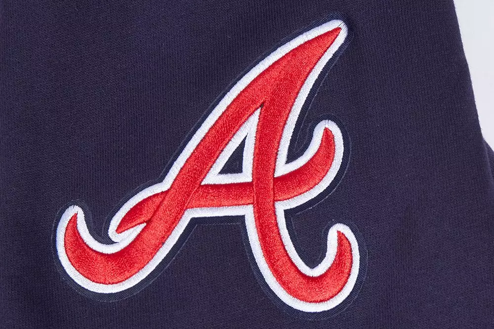 Pro Standard Men's MLB Atlanta Braves Old English Crewneck - Navy - NAVY