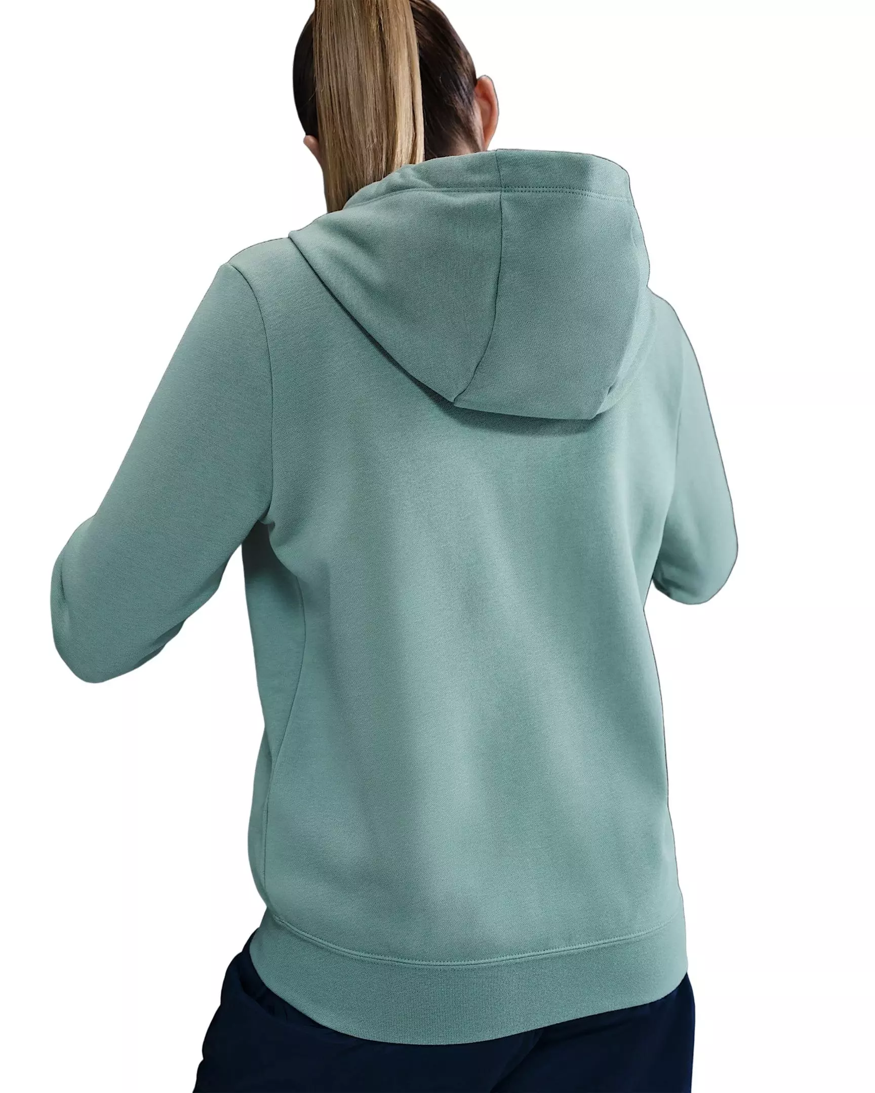 Nike Women's Sportswear Club Fleece Full-Zip Jacket - Green/White - GREEN/WHITE