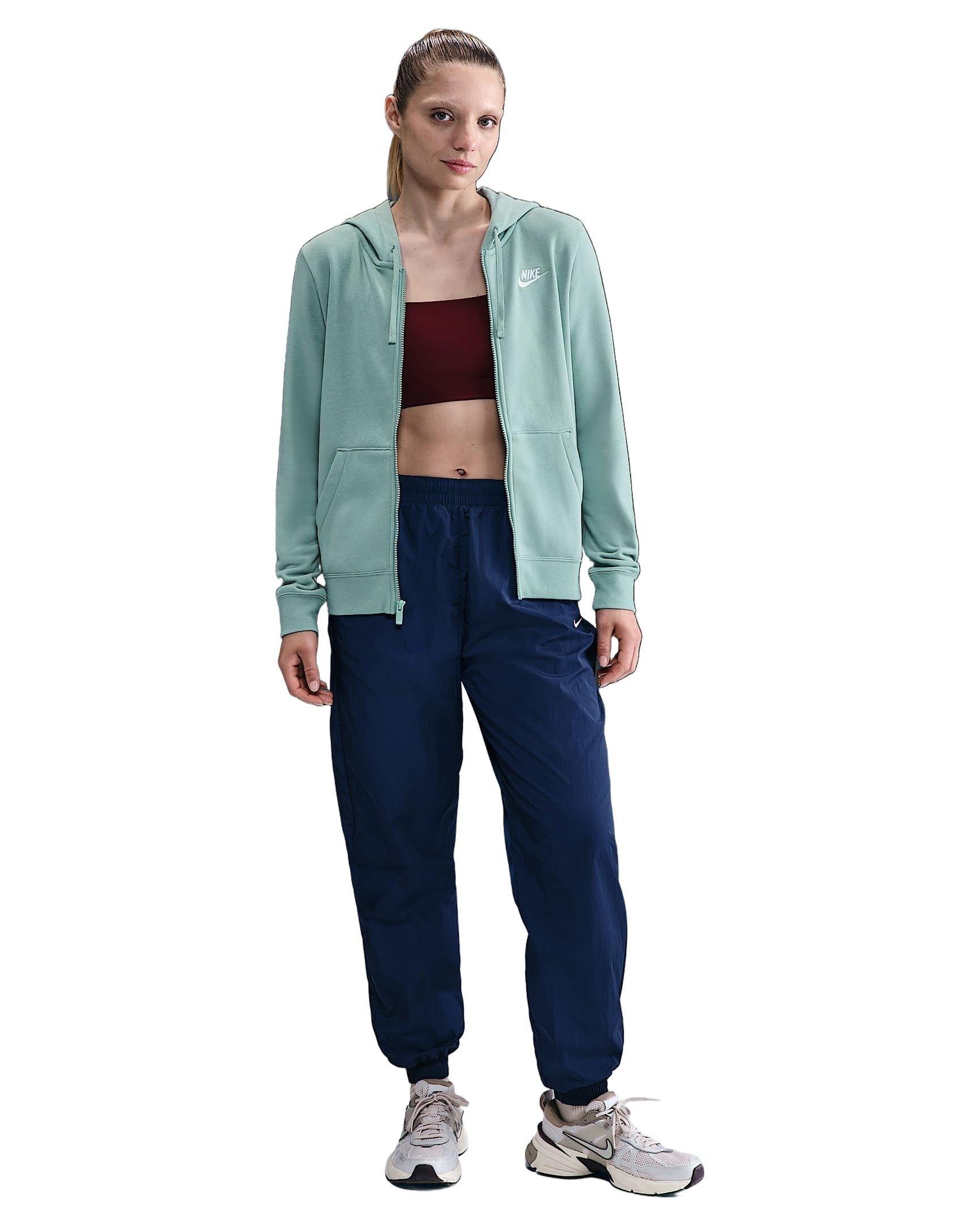 Nike Women's Sportswear Club Fleece Full-Zip Jacket -Green/White - GREEN/WHITE Thumbnail View 4