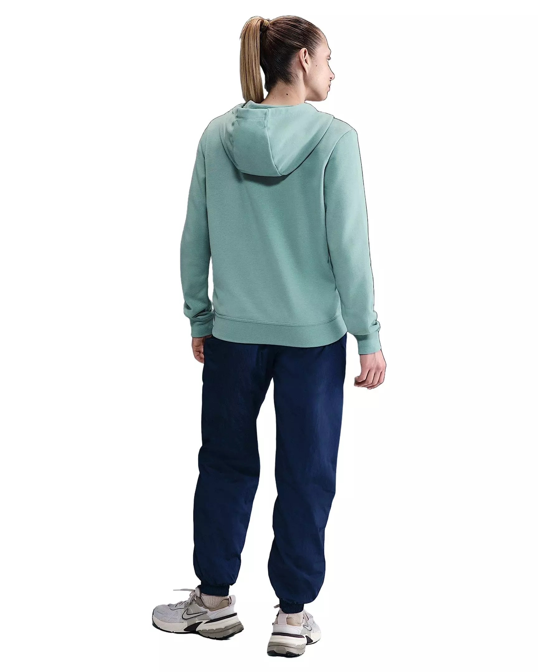 Nike Women's Sportswear Club Fleece Full-Zip Jacket -Green/White - GREEN/WHITE