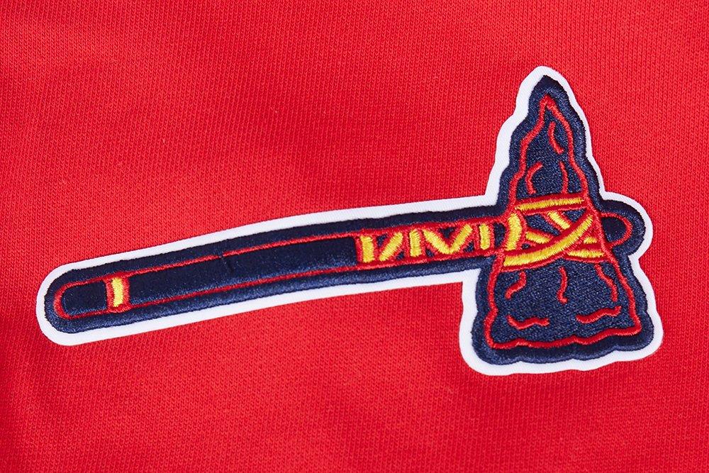 Pro Standard Men's MLB Atlanta Braves Old English Crewneck - Red - RED Thumbnail View 7