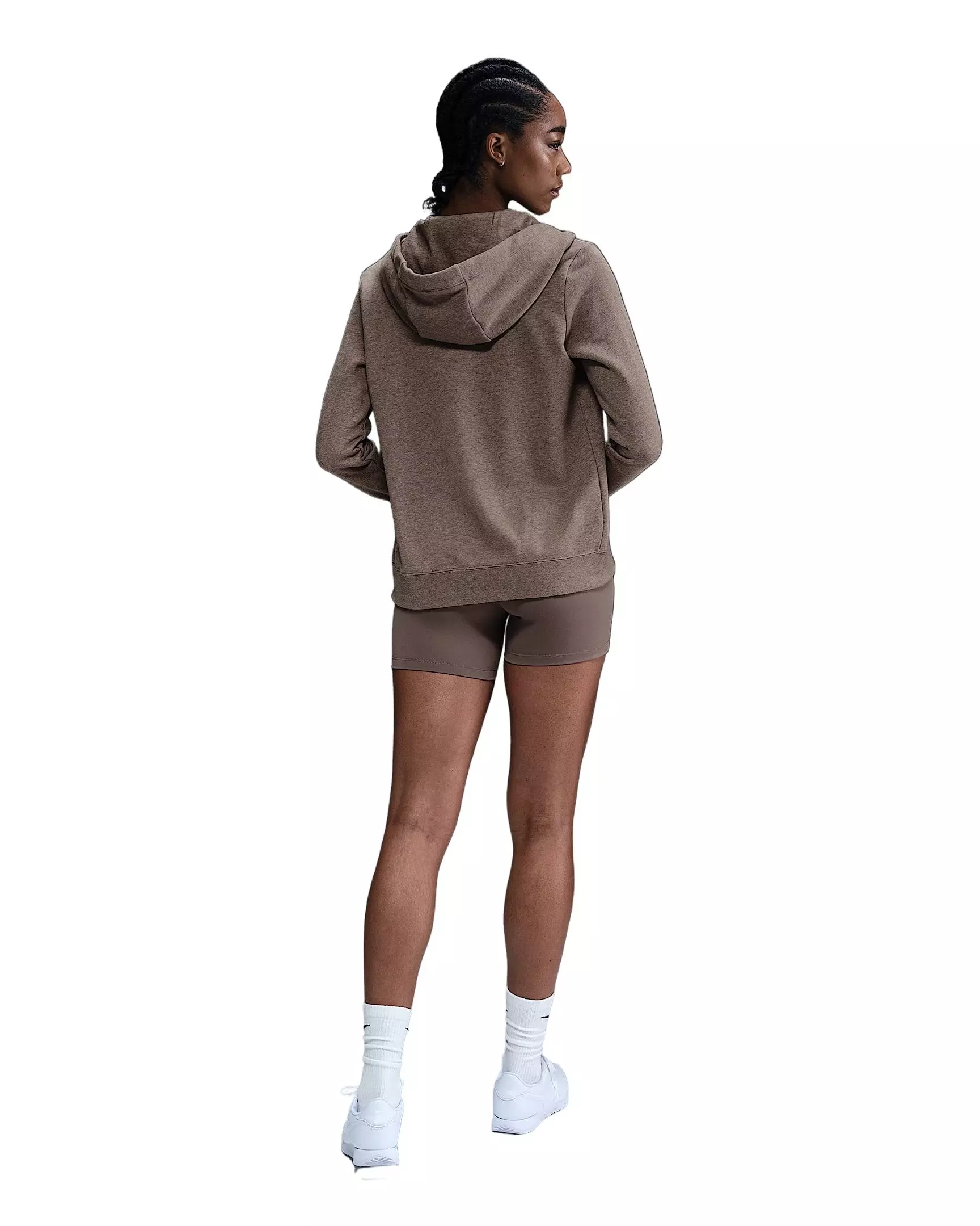 Nike Women's Sportswear Club Fleece Full-Zip Jacket - Brown/White - BROWN/WHITE