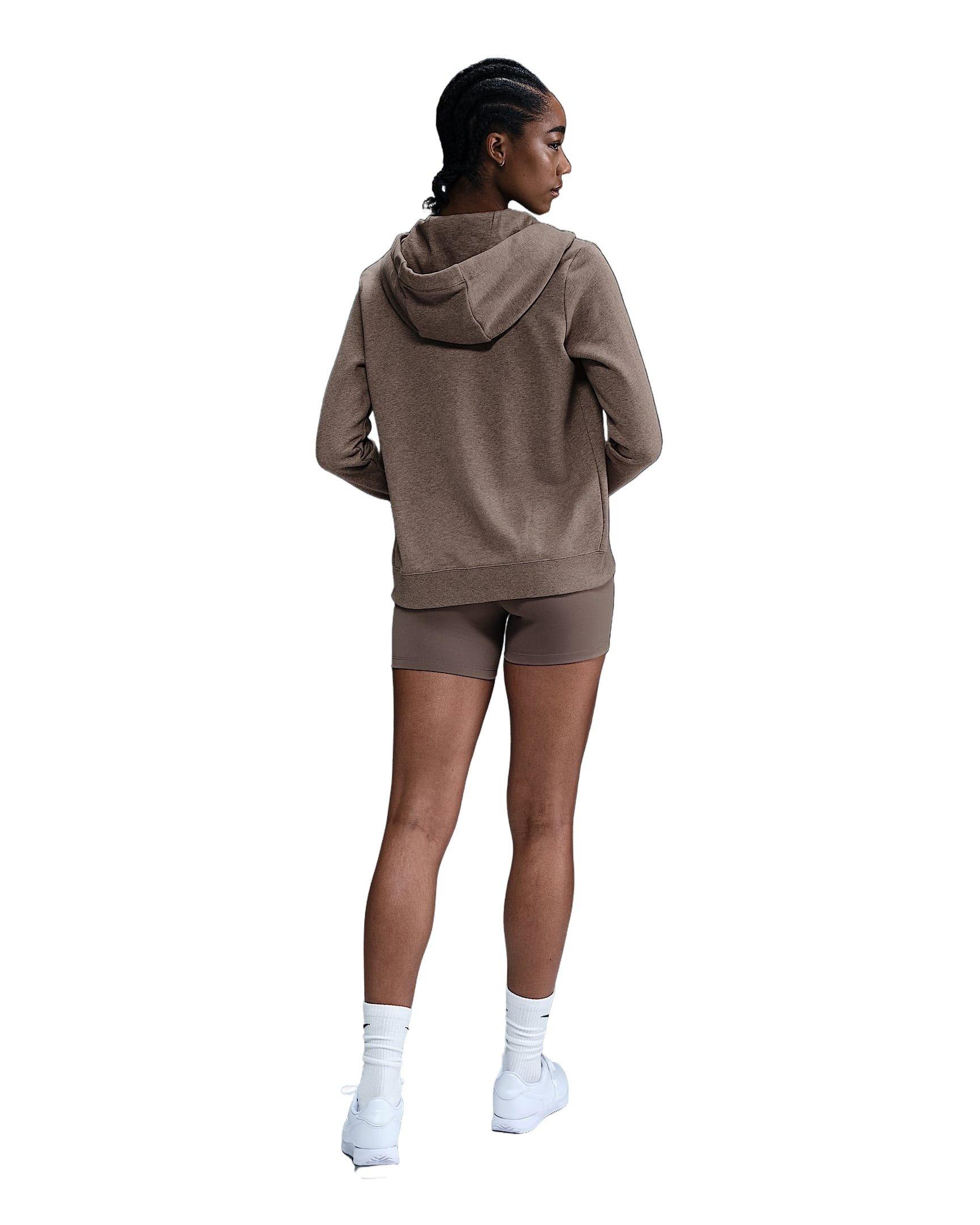 Nike Women's Sportswear Club Fleece Full-Zip Jacket -Brown/White - BROWN/WHITE Thumbnail View 5