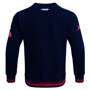 Pro Standard Men's MLB Atlanta Braves Mashup Rib Crewneck -Navy/Red