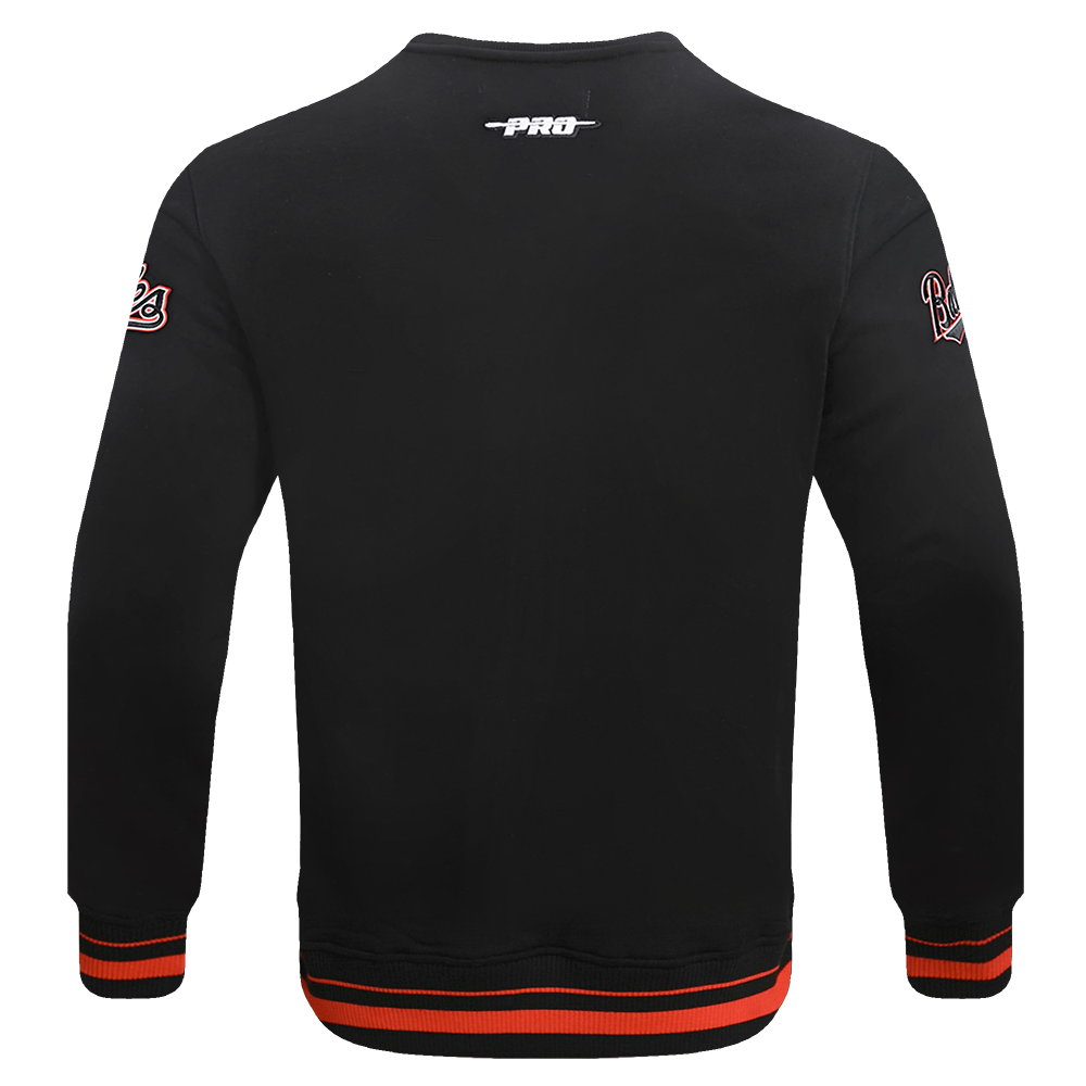 Pro Standard Men's MLB Baltimore Orioles Mashup Rib Crewneck - Black/Orange - BLACK/ORANGE Thumbnail View 2