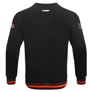 Pro Standard Men's MLB Baltimore Orioles Mashup Rib Crewneck -Black/Orange