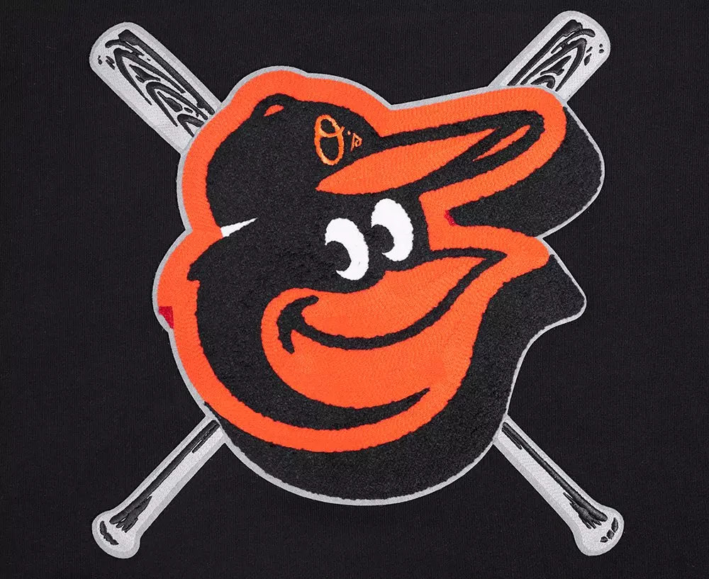 Pro Standard Men's MLB Baltimore Orioles Mashup Rib Crewneck - Black/Orange - BLACK/ORANGE
