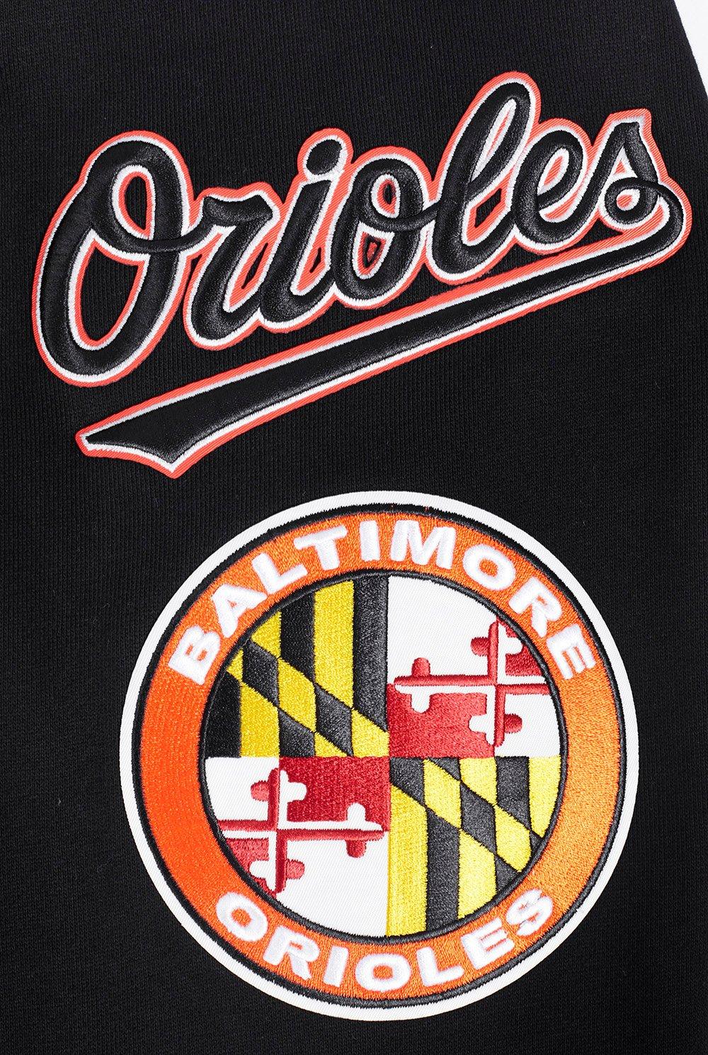 Pro Standard Men's MLB Baltimore Orioles Mashup Rib Crewneck -Black/Orange - BLACK/ORANGE Thumbnail View 6
