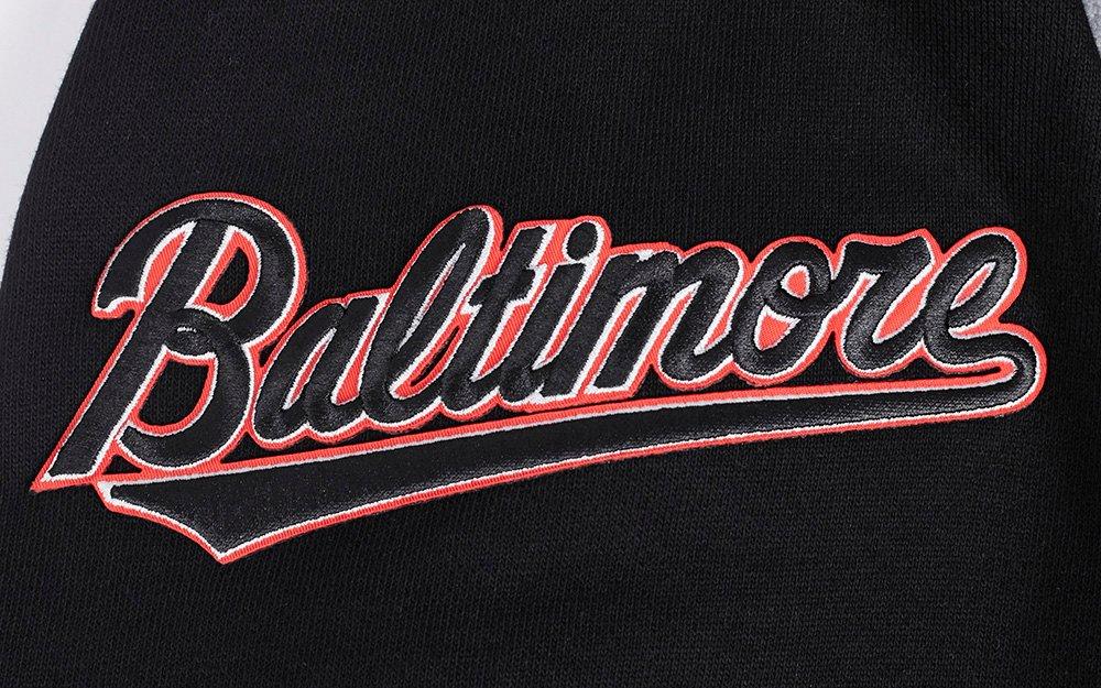 Pro Standard Men's MLB Baltimore Orioles Mashup Rib Crewneck -Black/Orange - BLACK/ORANGE Thumbnail View 7