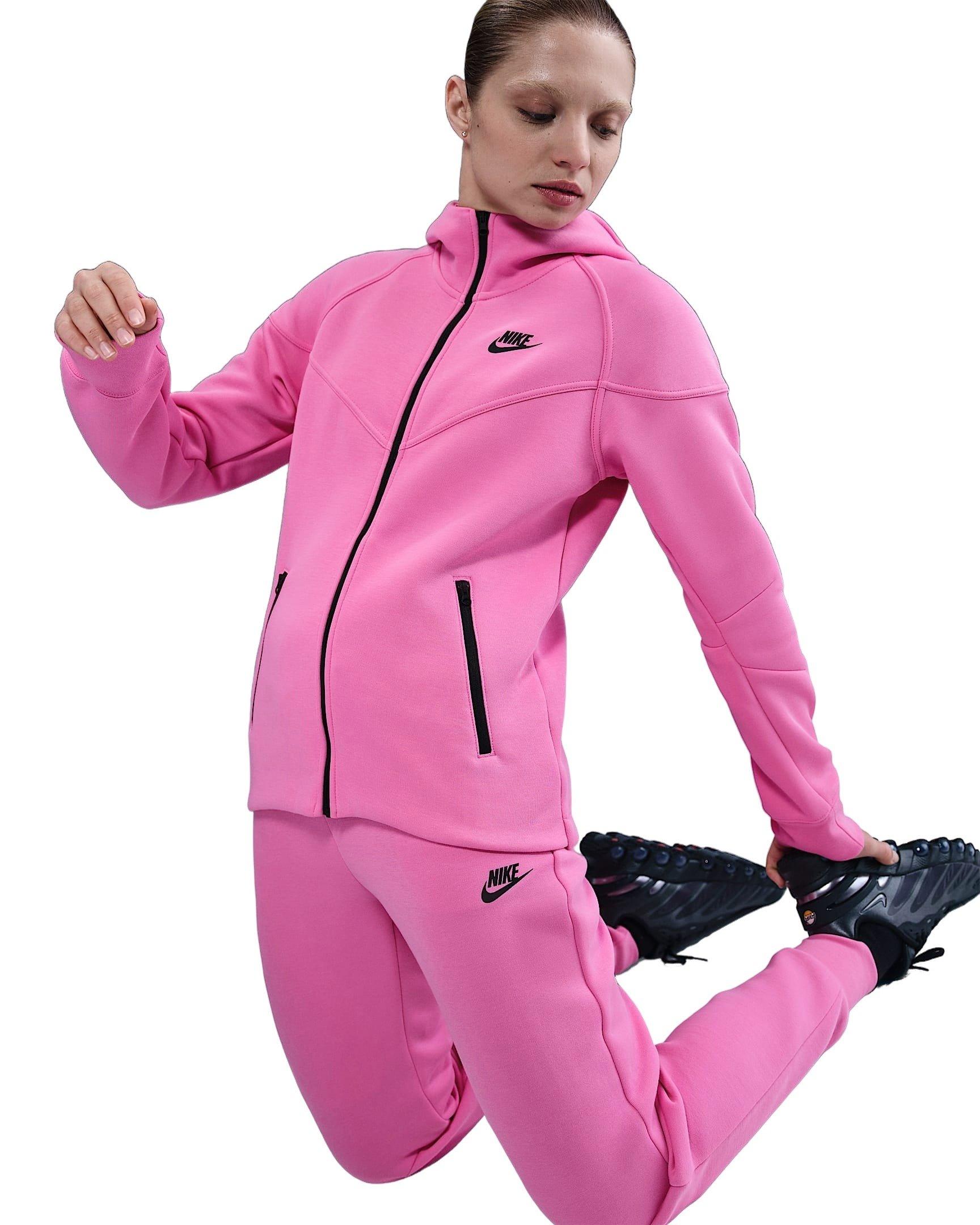 Nike Women's Sportswear Tech Fleece Windrunner Full-Zip Jacket -Pink/Black - PINK/BLACK Thumbnail View 3