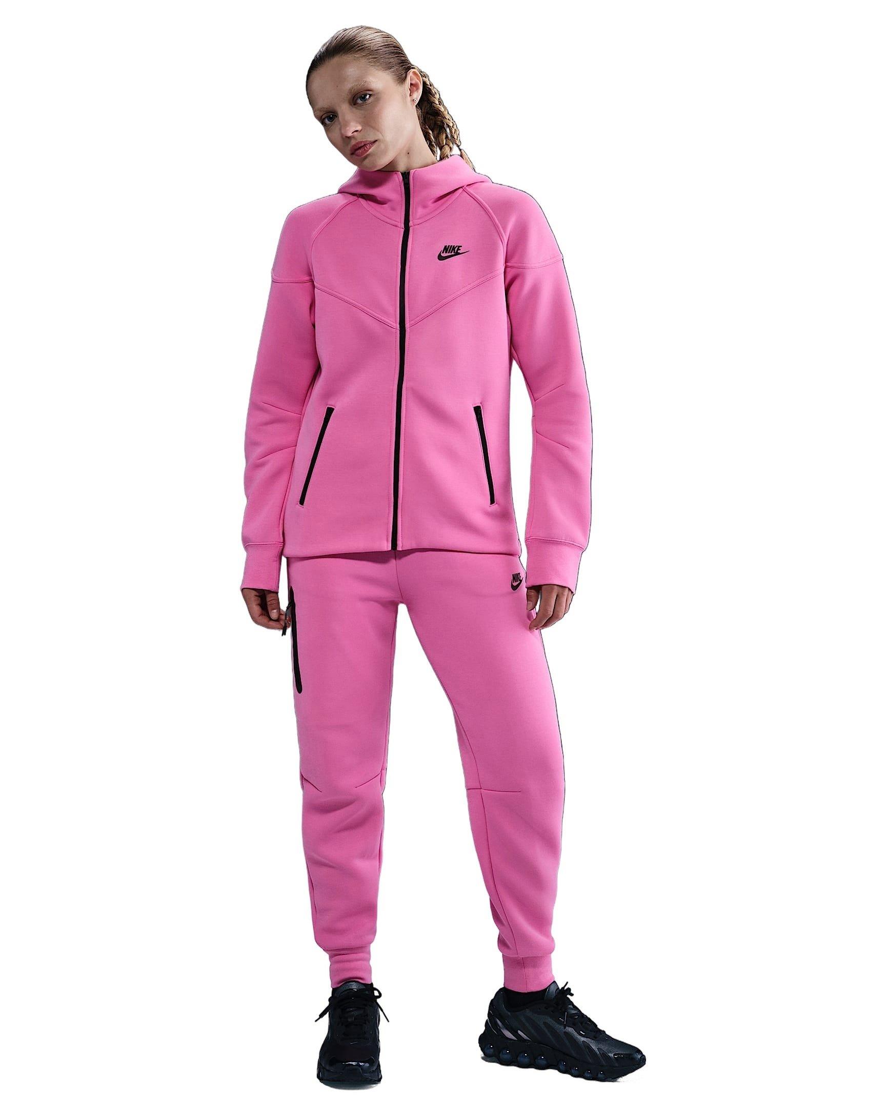 Nike Women's Sportswear Tech Fleece Windrunner Full-Zip Jacket -Pink/Black - PINK/BLACK Thumbnail View 4