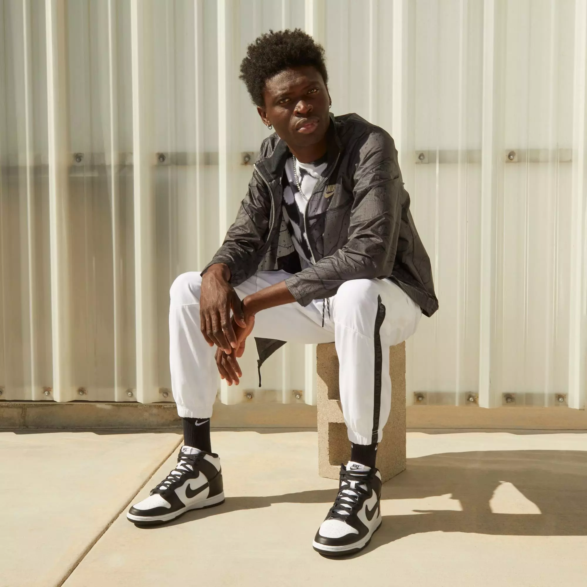 Nike Dunk High Retro "White/Black/Total Orange" Men's Shoe - WHITE