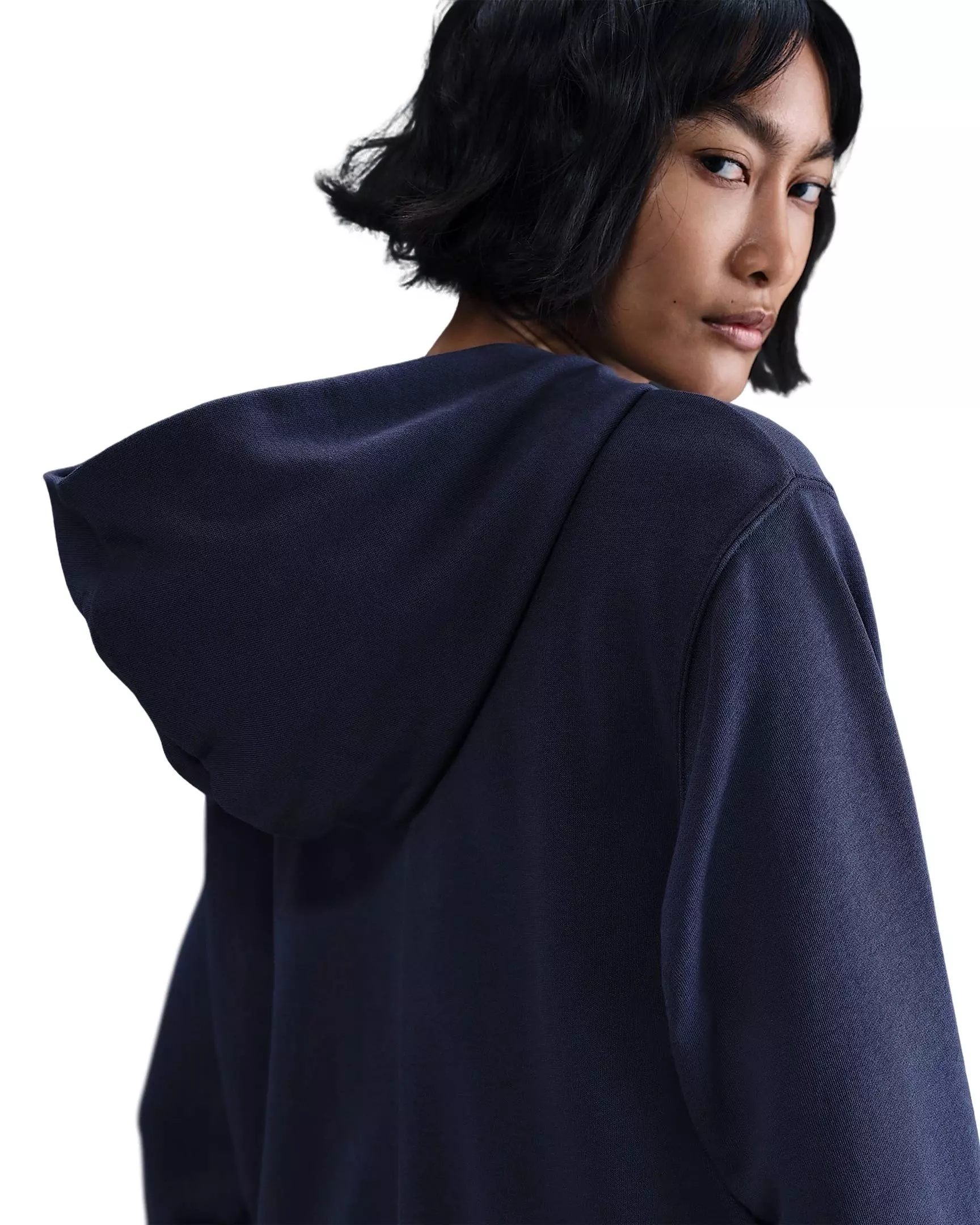 Nike Women's Sportswear Chill Terry Loose Full-Zip French Terry Jacket -Navy - NAVY