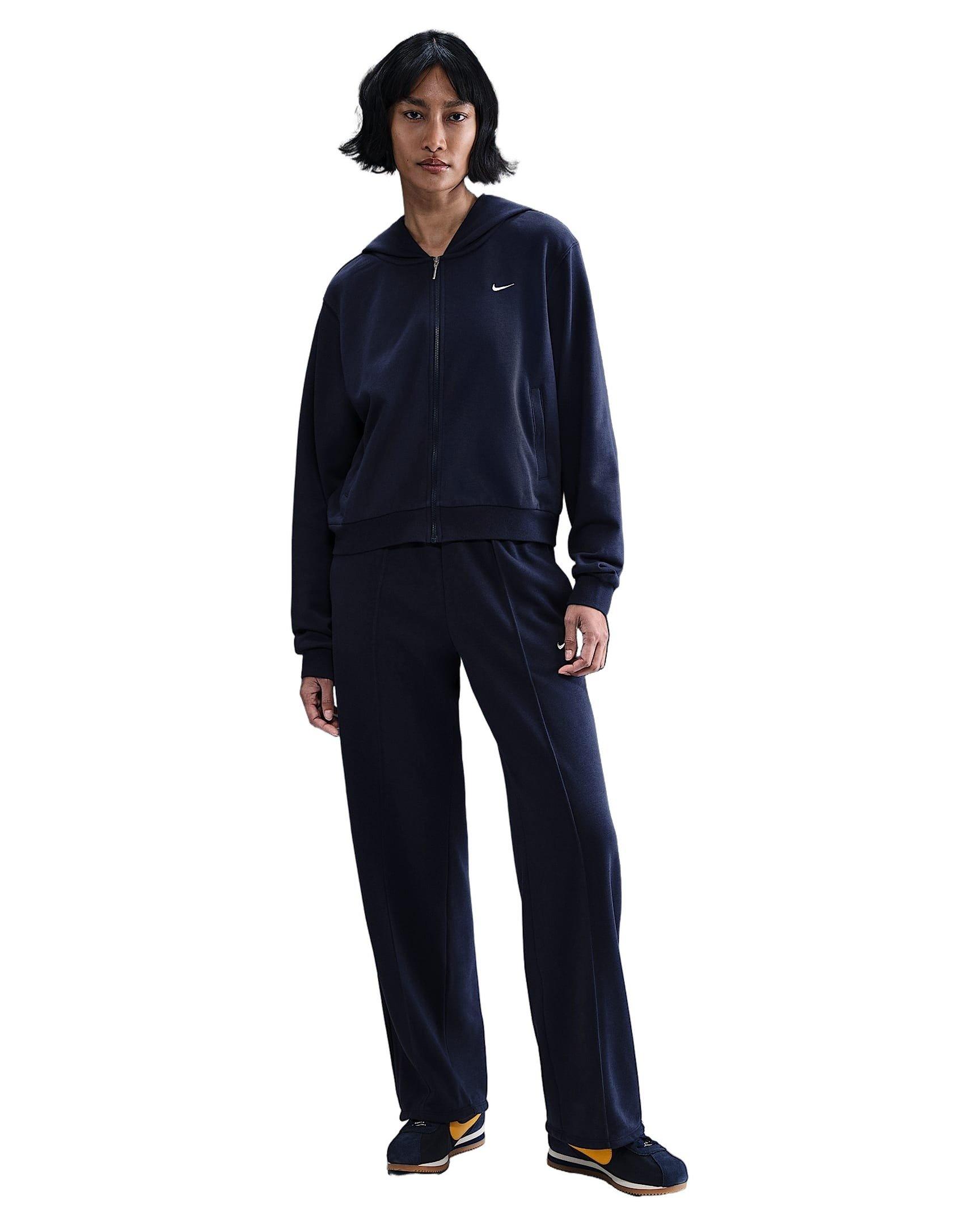 Nike Women's Sportswear Chill Terry Loose Full-Zip French Terry Jacket -Navy - NAVY Thumbnail View 4