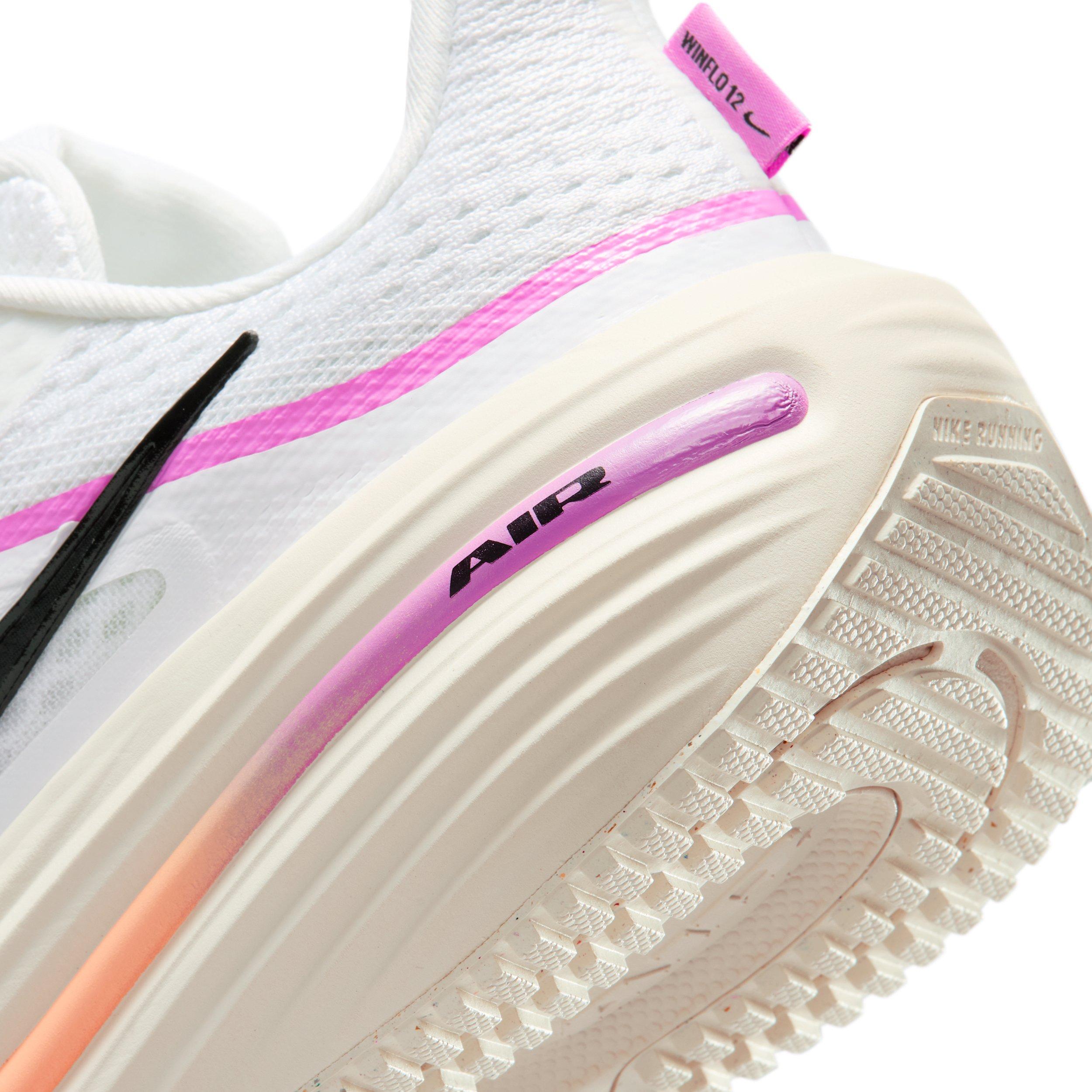 Nike Winflo 12 "White/Light Magenta/Chalk/Black" Women's Running Shoe - WHITE/PINK/BLACK Thumbnail View 8