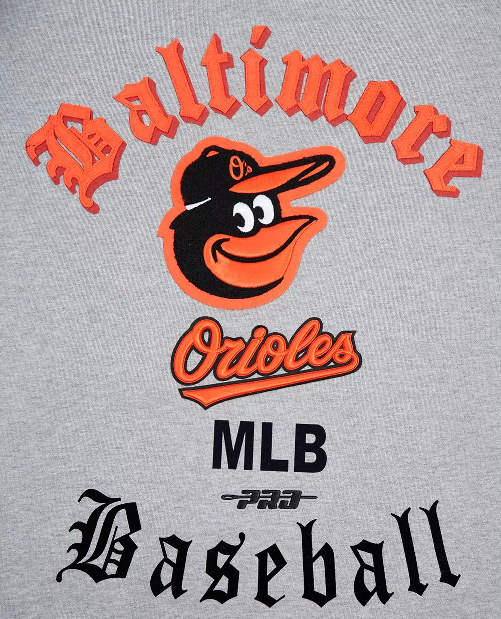 Pro Standard Men's MLB Baltimore Orioles Old English Crewneck - Grey - GREY
