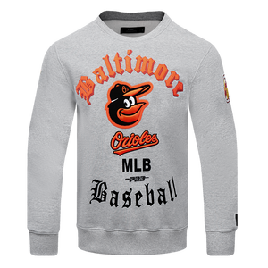 Pro Standard Men's MLB Baltimore Orioles Old English Crewneck -Grey