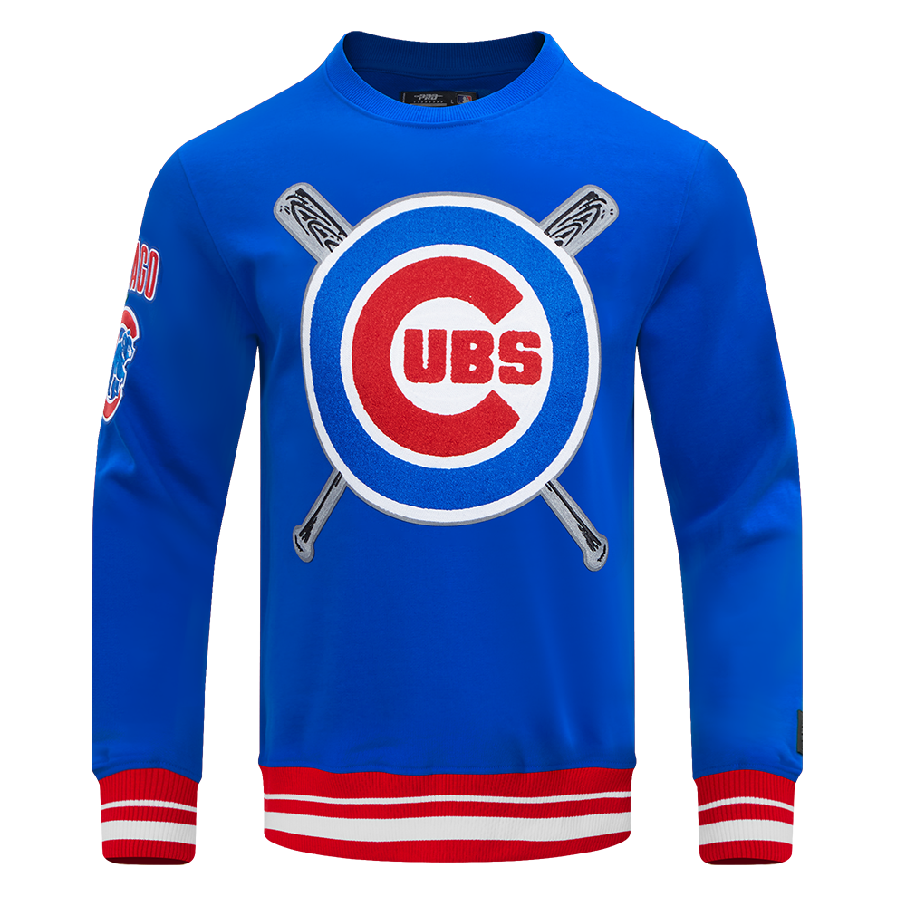 Pro Standard Men's MLB Chicago Cubs Mashup Rib Crewneck -Royal/Red - ROYAL/RED Thumbnail View 1