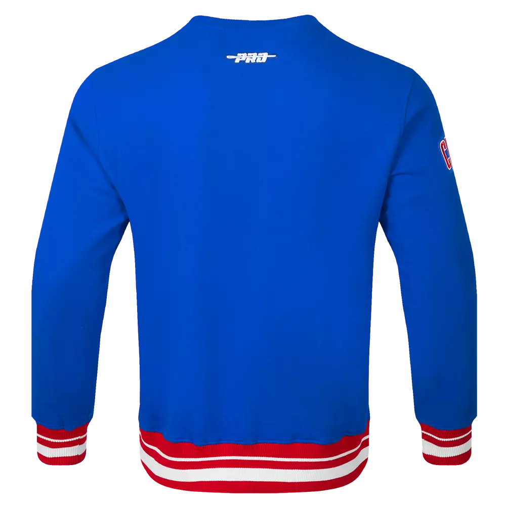 Pro Standard Men's MLB Chicago Cubs Mashup Rib Crewneck -Royal/Red - ROYAL/RED