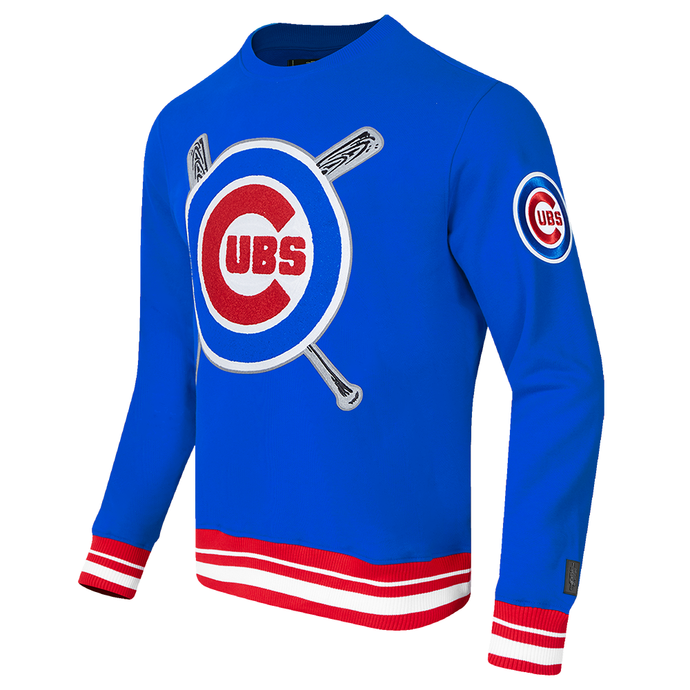 Pro Standard Men's MLB Chicago Cubs Mashup Rib Crewneck -Royal/Red - ROYAL/RED Thumbnail View 3