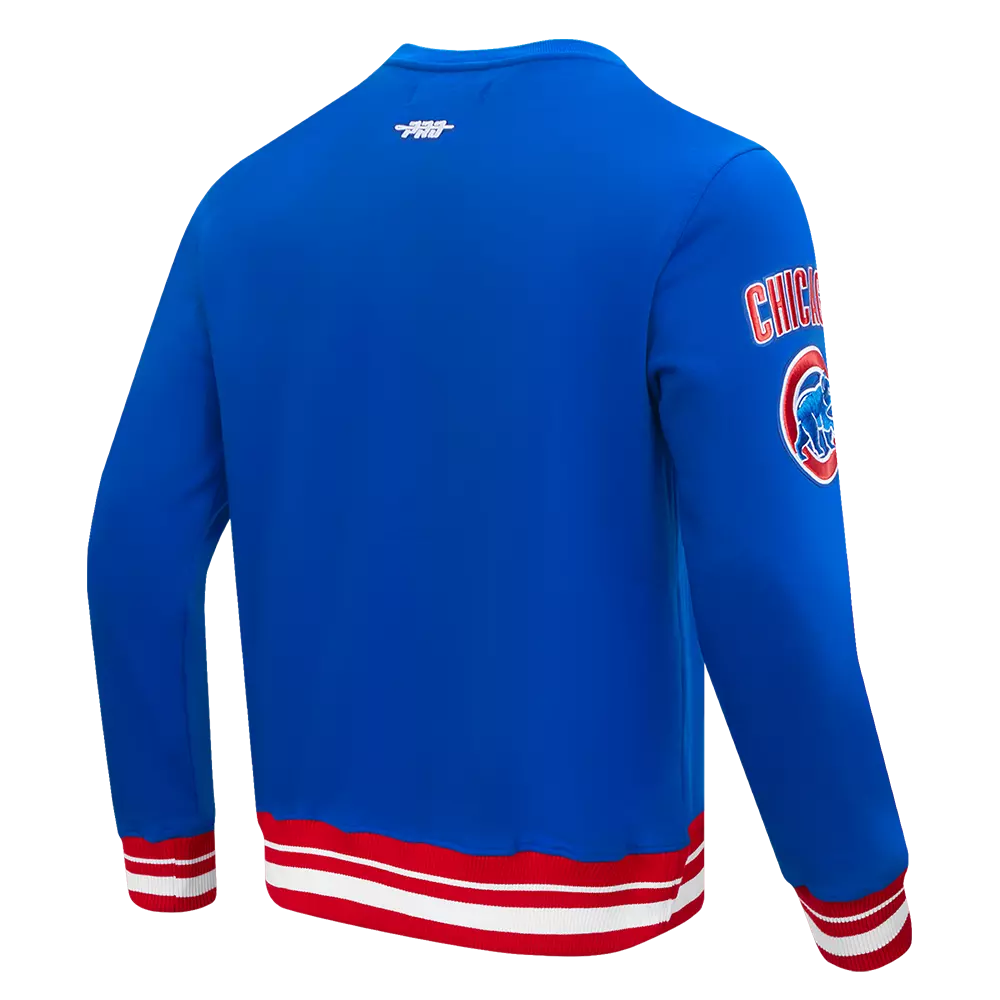 Pro Standard Men's MLB Chicago Cubs Mashup Rib Crewneck -Royal/Red - ROYAL/RED