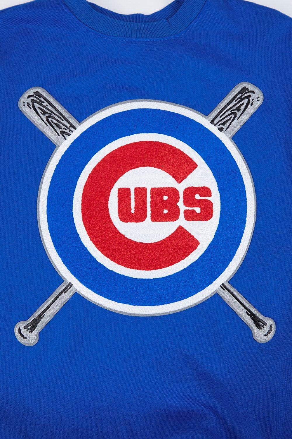 Pro Standard Men's MLB Chicago Cubs Mashup Rib Crewneck -Royal/Red - ROYAL/RED Thumbnail View 5