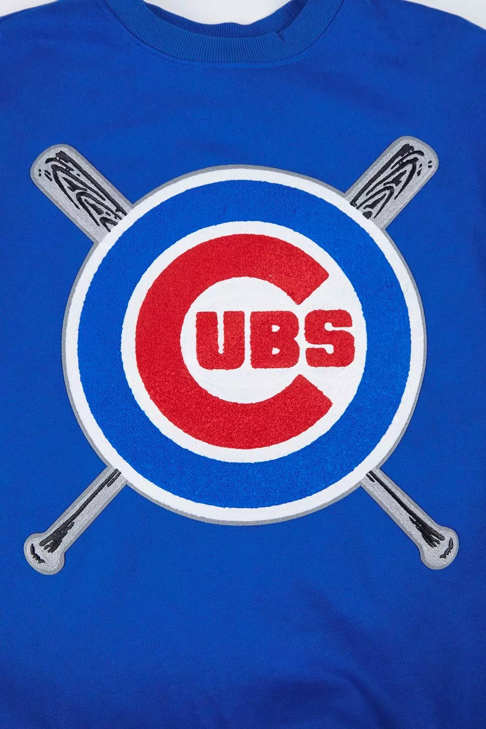 Pro Standard Men's MLB Chicago Cubs Mashup Rib Crewneck -Royal/Red - ROYAL/RED