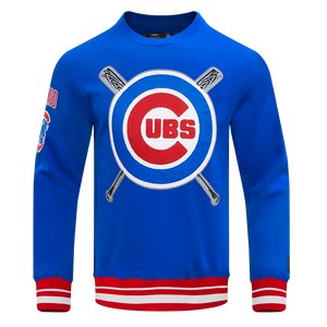 Pro Standard Men's MLB Chicago Cubs Mashup Rib Crewneck -Royal/Red