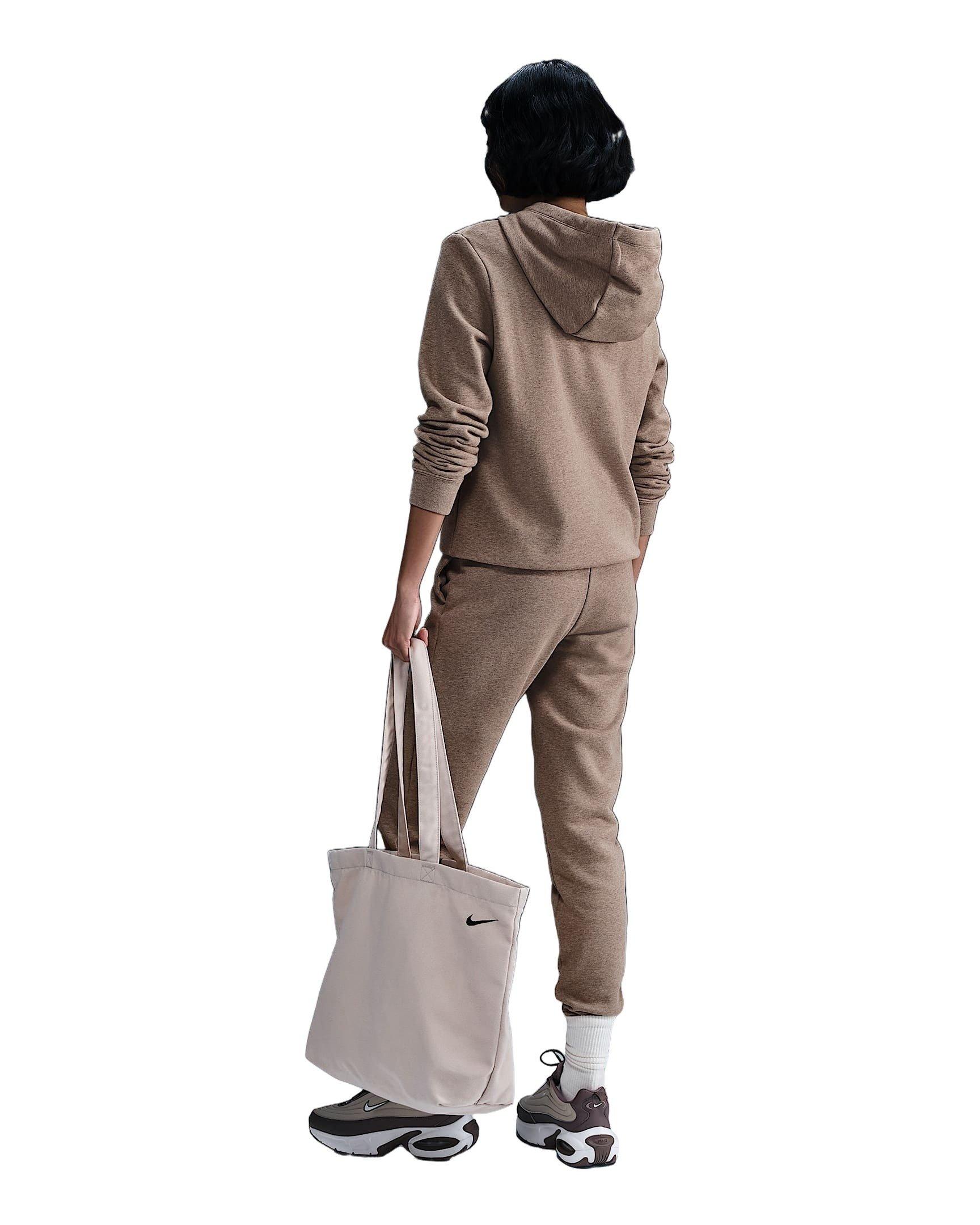 Nike Women's Sportswear Club Fleece Pullover Hoodie - Brown/White - BROWN/WHITE Thumbnail View 6