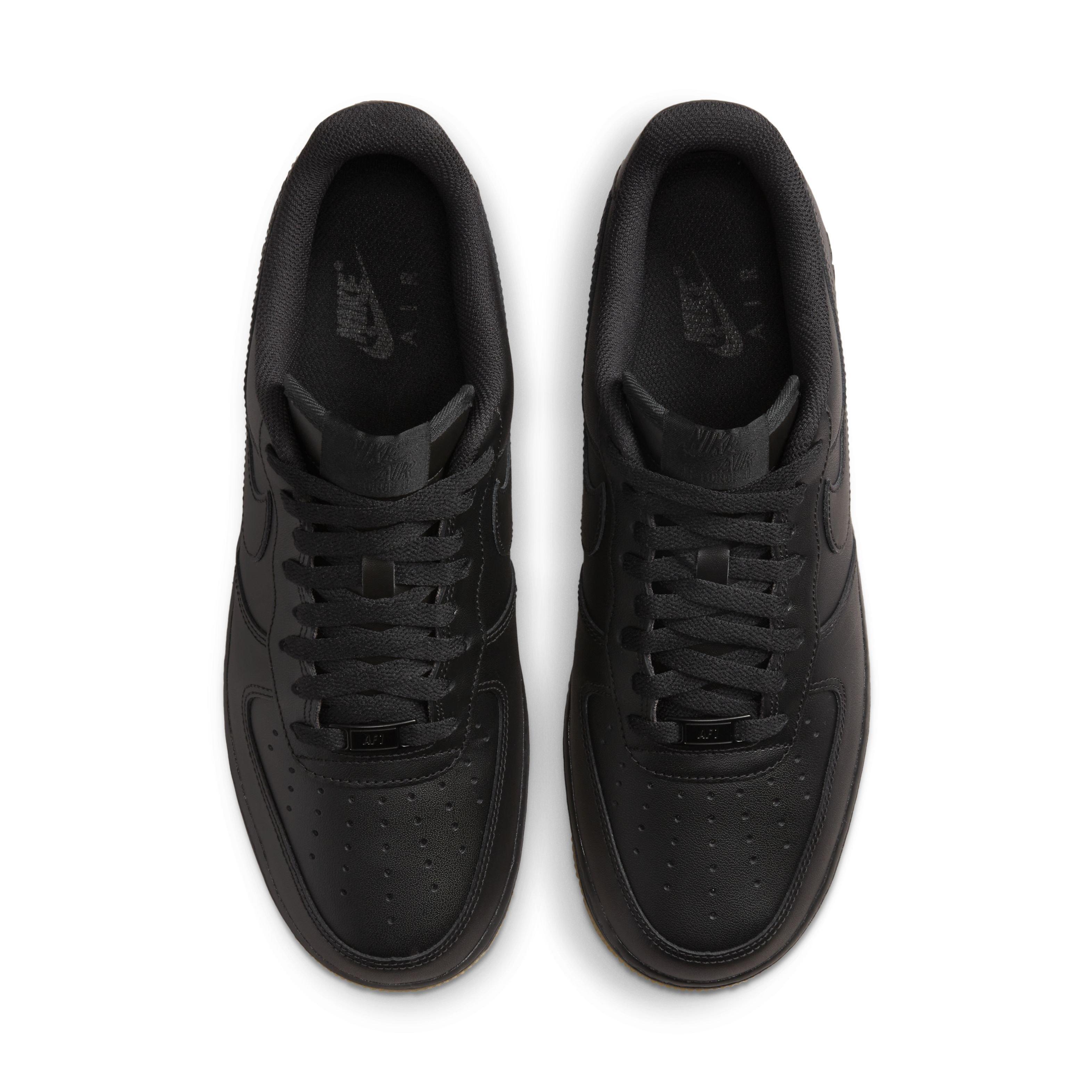 Nike Air Force 1 "Black/Black/Gum Light Brown" Grade School Boys' Shoe
