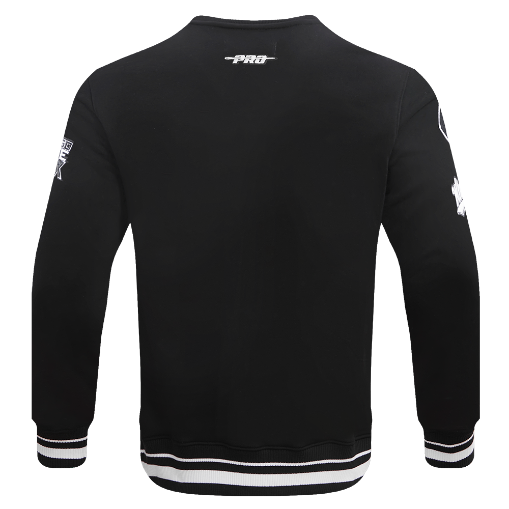 Pro Standard Men's MLB Chicago White Sox Mashup Rib Crewneck -Black/Grey - BLACK/GREY Thumbnail View 2