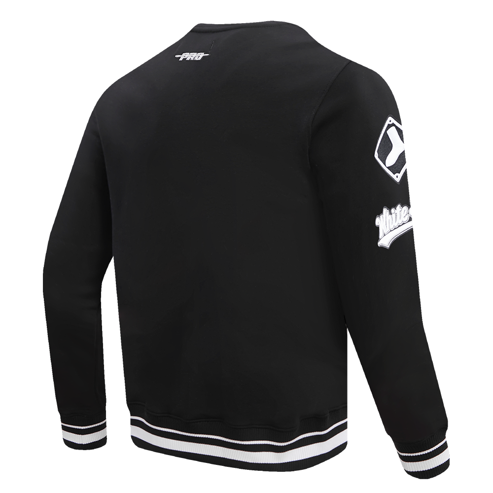 Pro Standard Men's MLB Chicago White Sox Mashup Rib Crewneck - Black/Grey - BLACK/GREY Thumbnail View 4