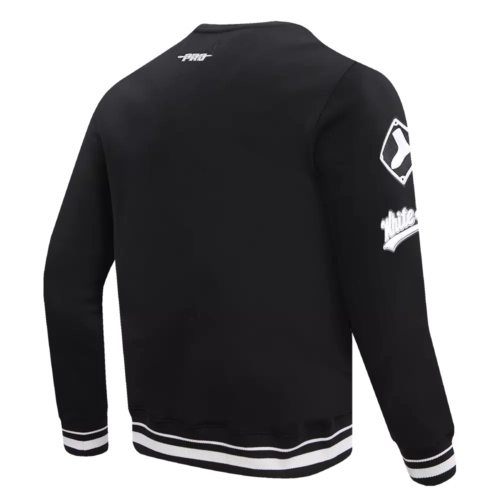 Pro Standard Men's MLB Chicago White Sox Mashup Rib Crewneck -Black/Grey - BLACK/GREY