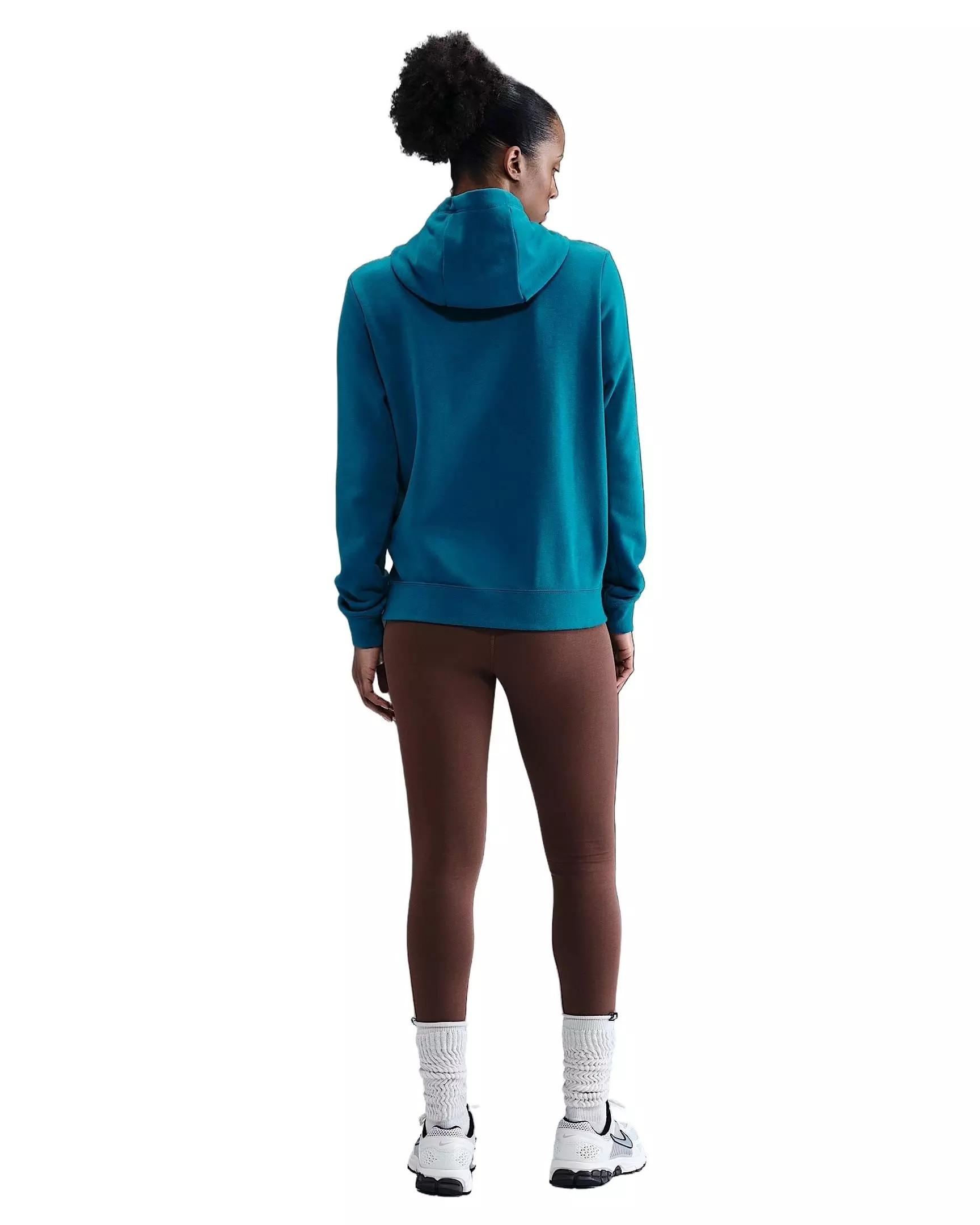Nike Women's Sportswear Club Fleece Pullover Hoodie -Turquoise/White - TURQUOISE/WHITE