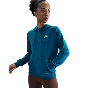 Nike Women's Sportswear Club Fleece Pullover Hoodie -Turquoise/White