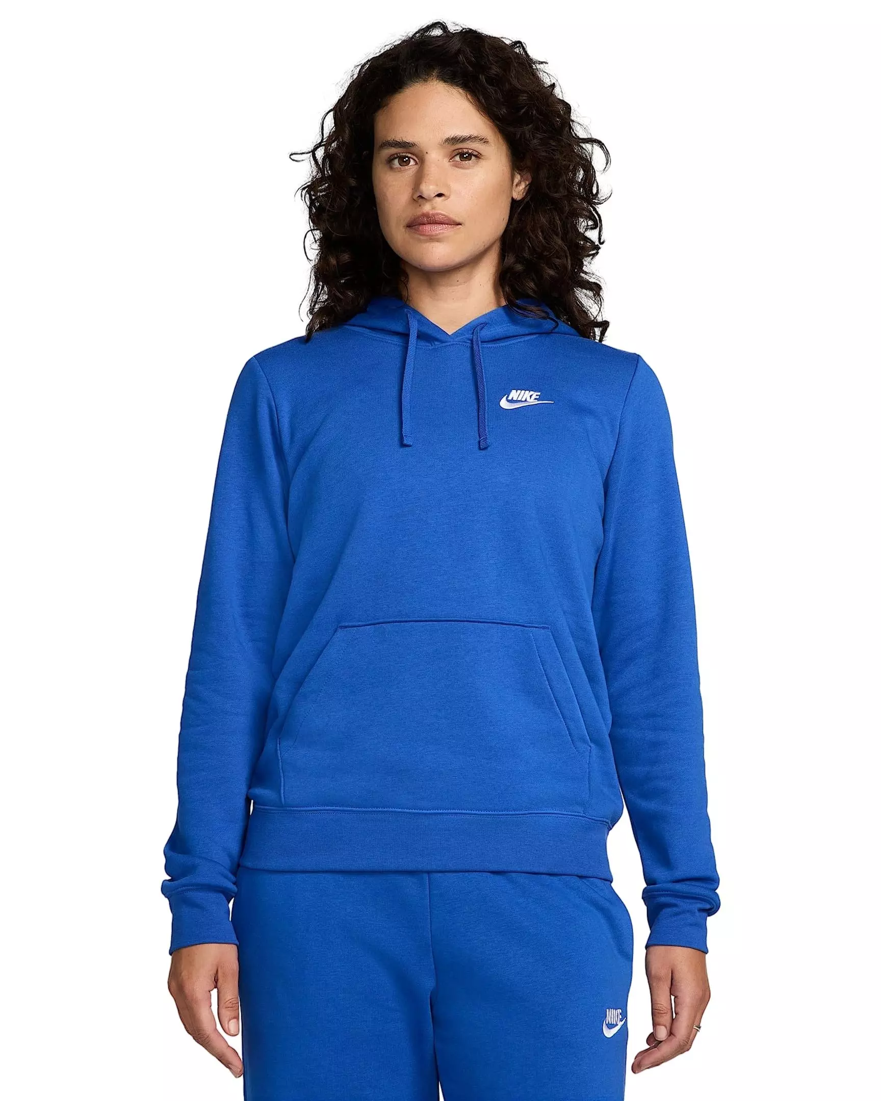 Nike Women's Sportswear Club Fleece Pullover Hoodie - Royal/White - ROYAL/WHITE