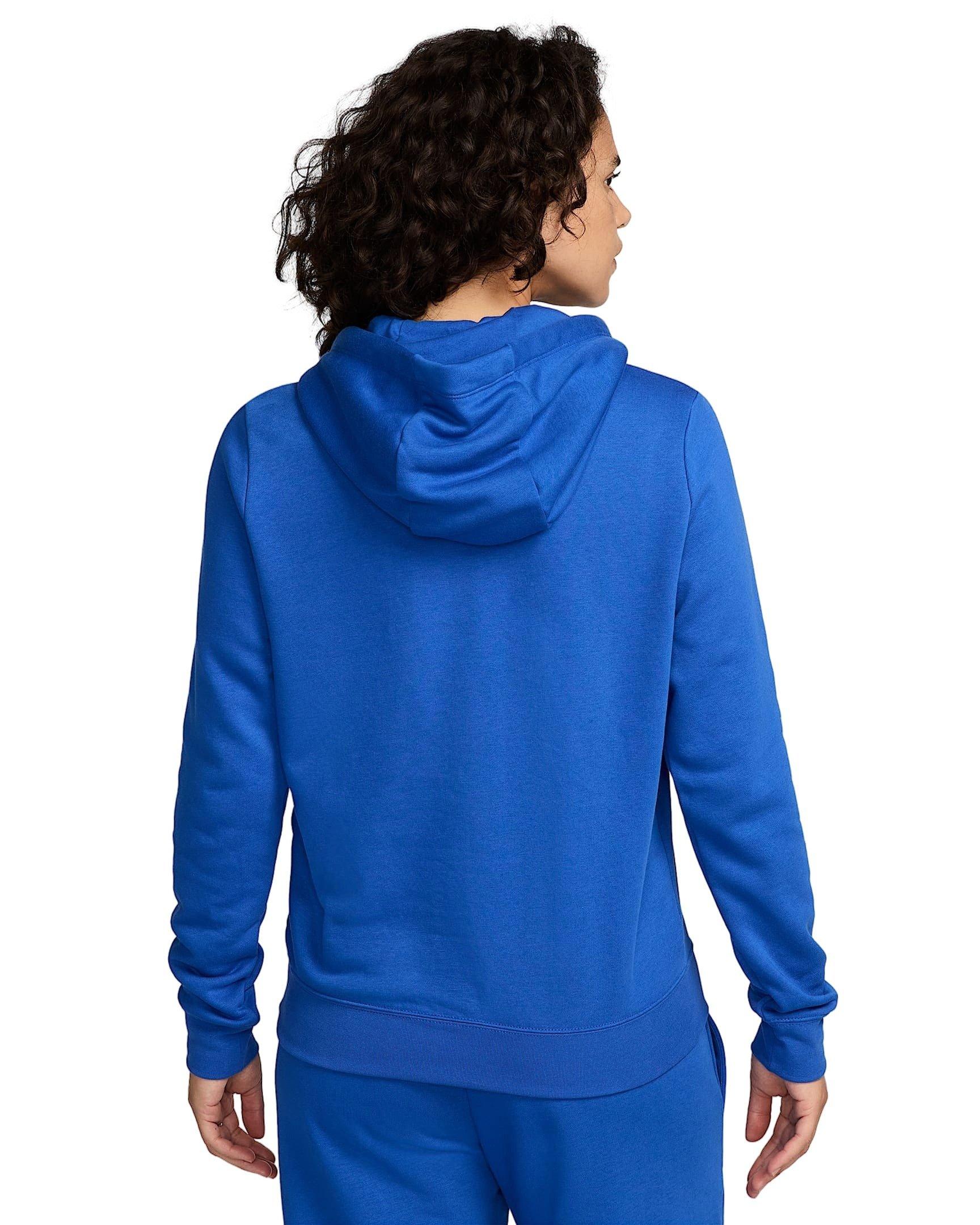 Nike Women's Sportswear Club Fleece Pullover Hoodie -Royal/White - ROYAL/WHITE Thumbnail View 2