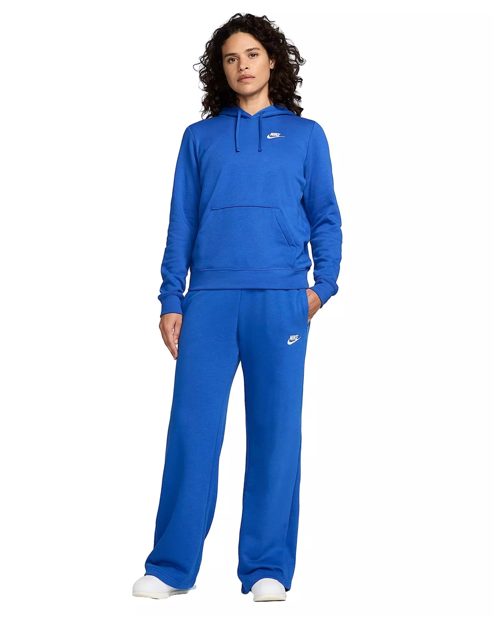 Nike Women's Sportswear Club Fleece Pullover Hoodie -Royal/White - ROYAL/WHITE