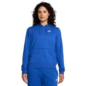 Nike Women's Sportswear Club Fleece Pullover Hoodie -Royal/White