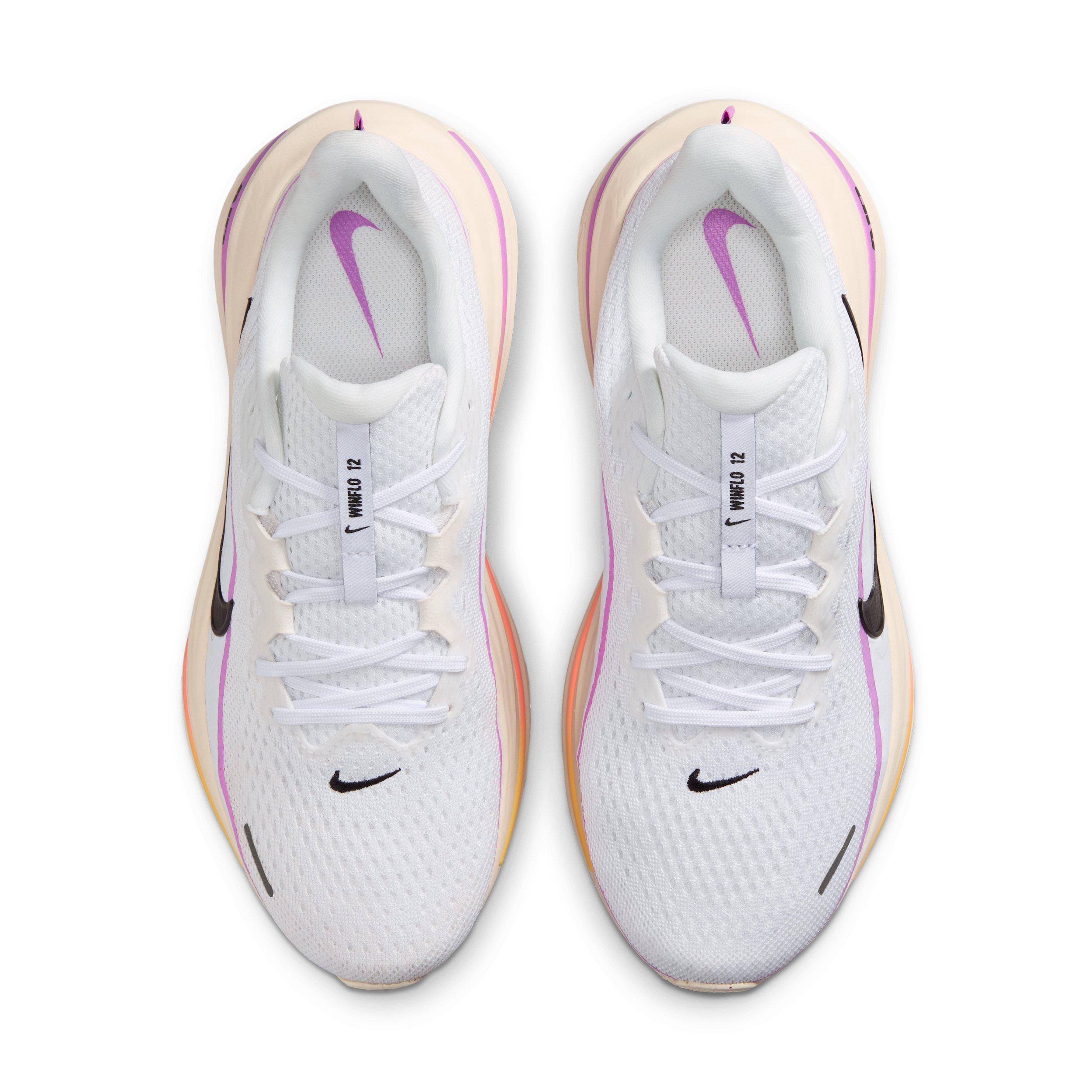 Nike Winflo 12 "White/Light Magenta/Chalk/Black" Women's Wide Running Shoe - WHITE/PINK/BLACK Thumbnail View 4